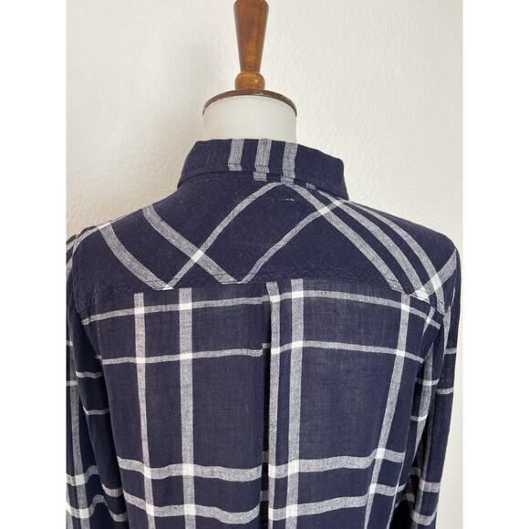 Rails Top Shirt Plaid Button Down Linen Blend Charli - Picture 7 of 12